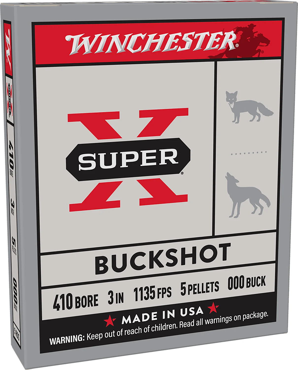 Winchester Ammo XB413 Super X 410Gauge 3" 5Pellets 000Buck Shot 5 Per Box/50 Case
