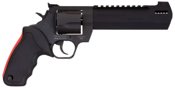 Taurus 2454061RH Raging Hunter  454 Casull 5rd 6.75" Matte Black Oxide Steel Black Rubber with Integrated Red Cushion Insert Grip