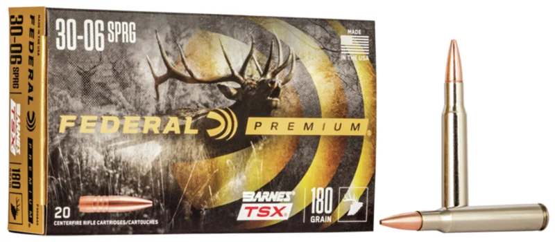 Federal P3006AE Premium 30-06Springfield 180gr Barnes TSX 20 Per Box/10 Case