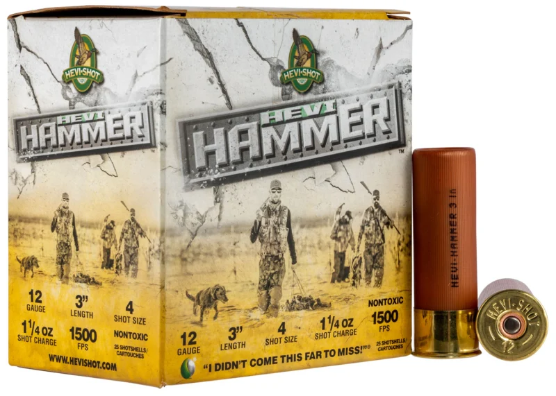 HEVI-Shot HS28004 HEVI-Hammer 12Gauge 3" 1 1/4oz 4Shot 25 Per Box/10 Case