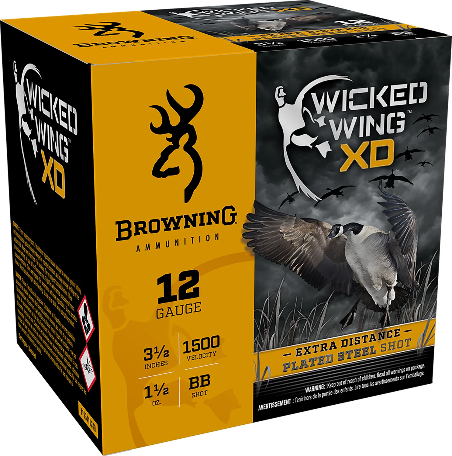 Browning Ammo B193411240 Wicked Wing XD 12Gauge 3.50" 1 1/2oz BBShot 25 Per Box/10 Case