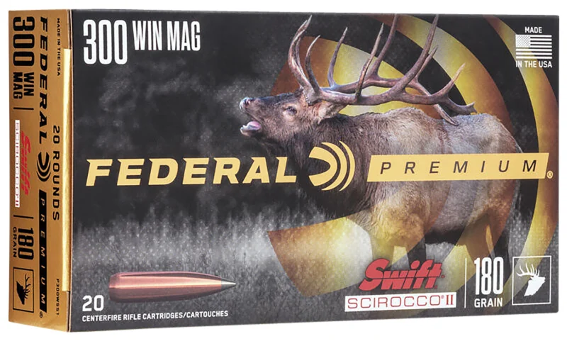 Federal P300WSS1 Premium 300WinMag 180gr Swift Scirocco II 20 Per Box/10 Case