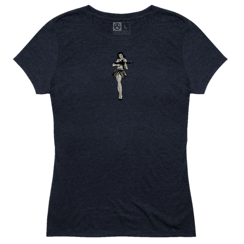 Magpul MAG1124410XS Hula Girl CVC Women's Navy Cotton/Polyester/Rayon Short Sleeve XS
