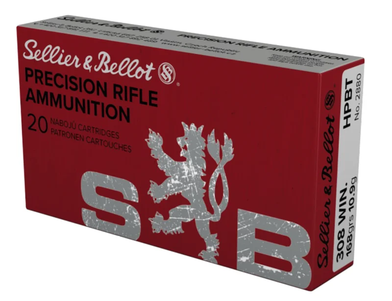 Sellier & Bellot SB308G Rifle 308Win 168gr Hollow Point Boat Tail 20 Per Box/25 Case