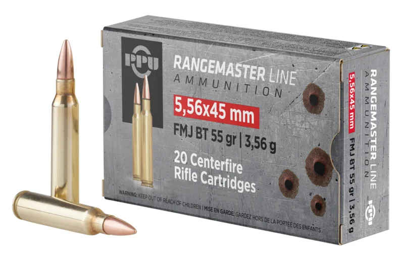 PPU PPRM5561M Rangemaster 5.56x45mmNATO 55gr Full Metal Jacket Boat Tail/1000rds *Sold by Case *Includes Metal Can