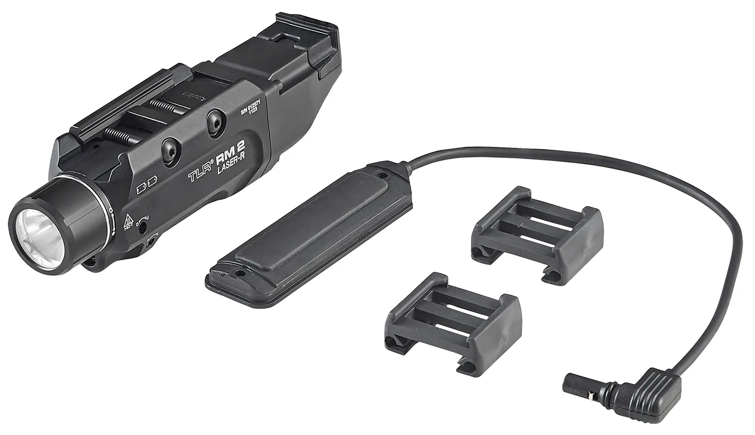 Streamlight 69447 TLR-2 RM w/Laser Black Aluminum, 1,000 Lumens White LED Bulb/Red Laser, 297 Meters Beam, Picatinny Rail Mount