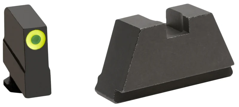AmeriGlo GL691 Optic Compatible Sight Set for Glock 3XL Tall Green Tritium Lumigreen Outline Front Sight-Black Rear Sight