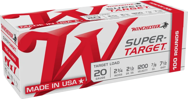 Winchester Ammo TRGT207VP Super-Target 20Gauge 2.75" 7/8oz 7.5Shot 100 Per Box/2 Case