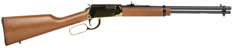 Rossi RL22181WD-GLD1 Rio Bravo 22 LR 15+1 18" Polished Black Barrel, Gold Metal Rec, Hardwood Furniture