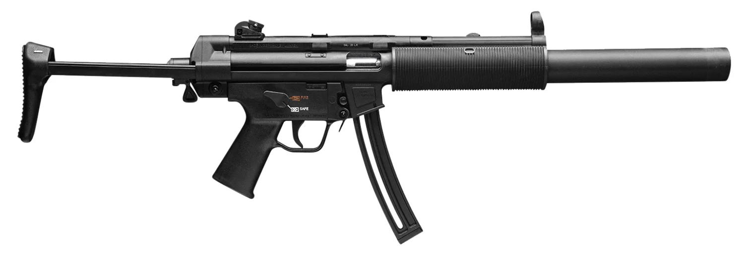 Heckler & Koch MP5 .22 LR rifle 16.1 inch barrel black retractable stock adjustable sights