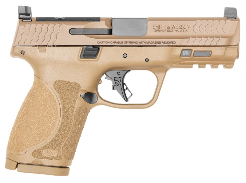 Smith & Wesson 13572 M&P M2.0 Compact 9mm Luger 15+1, 4" Stainless Steel Barrel & Optic Cut/Serrated Stainless Steel Slide, Flat Dark Earth Polymer Frame w/Picatinny Rail