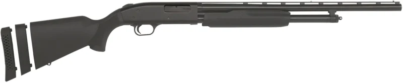 Mossberg 54210 500 Super Bantam Youth 20 Gauge Pump 3" 5+1 22" Blued Vent Rib Barrel, Blued Steel Receiver, Adj LOP Black Synthetic Stock, Right Hand