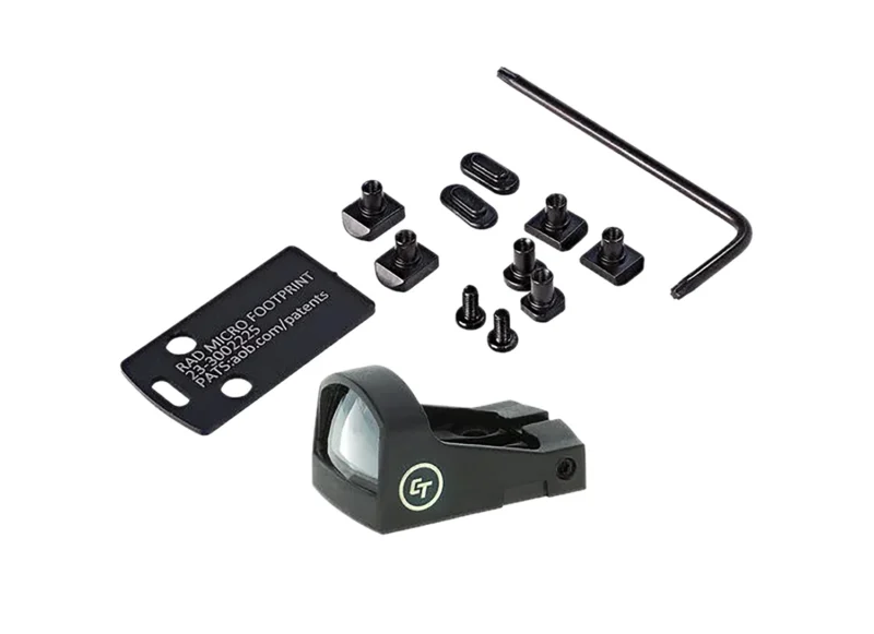 Crimson Trace 0130000201 CTS-1520 Combo Kit Limited Edition Matte Black 1x 3.25 MOA Red Dot Reticle, Compatible w/Glock, S&W M&P