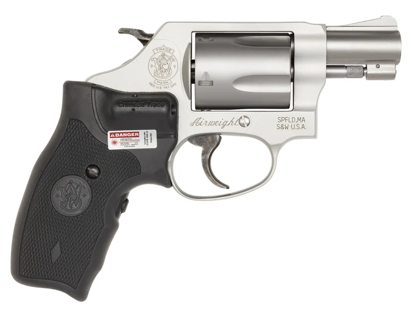 Smith & Wesson 163052 Model 637 w/Laser J-Frame 38 Special +P 5 Shot 1.88" Stainless Steel Barrel, Stainless Cylinder, Matte Silver Aluminum Frame, Black Crimson Trace Lasergrip