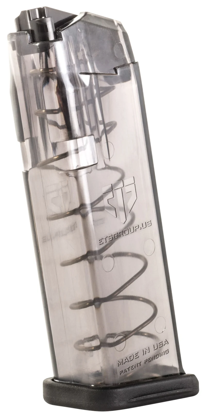 ETS Group SMKGLK19 Pistol Mags 15rd Standard 9mm Luger Compatible w/ Glock 19/26 Smoke Polymer