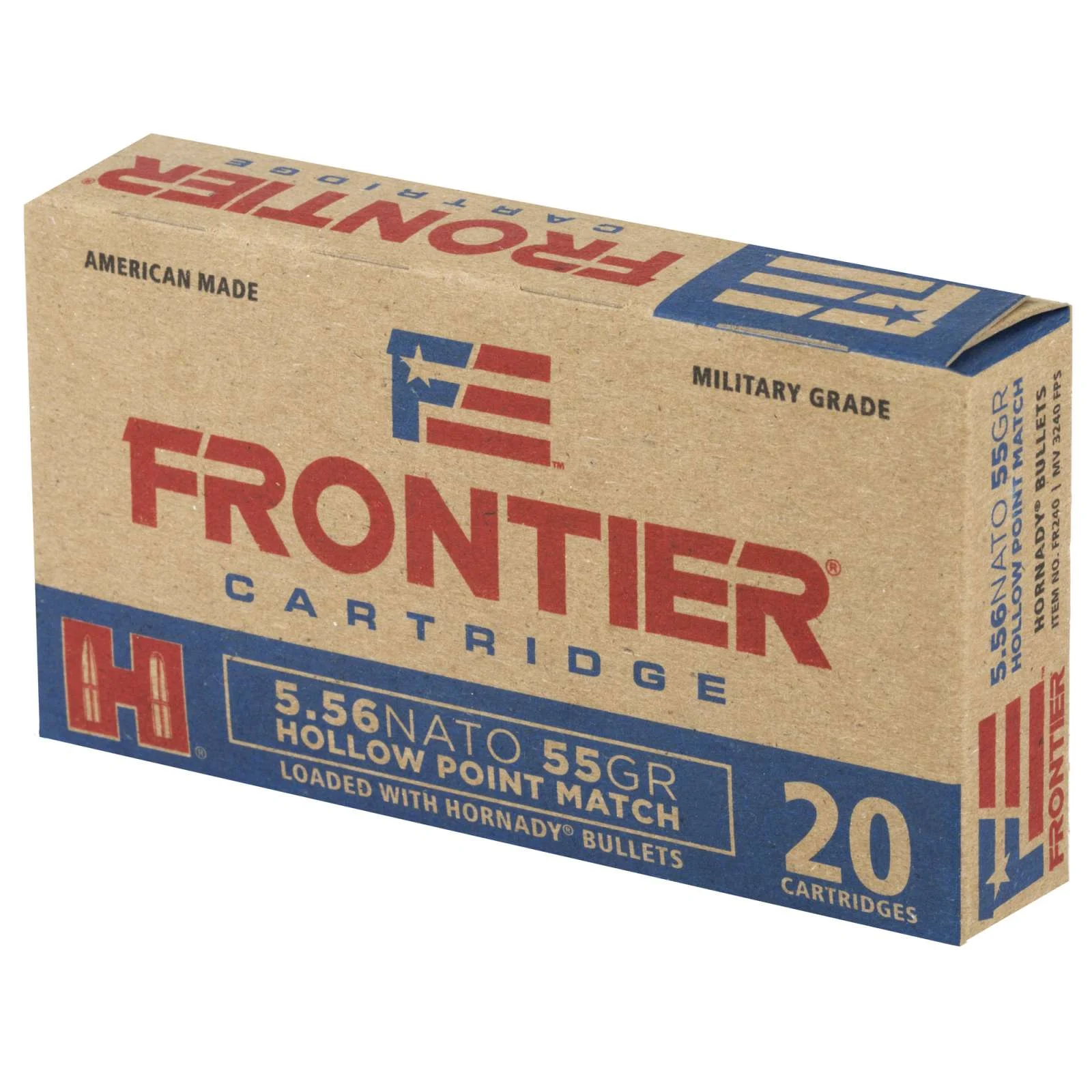 HORNADY FRONTIER 5.56NATO 55GR HP 20RD BX 500RD CASE - Image 2