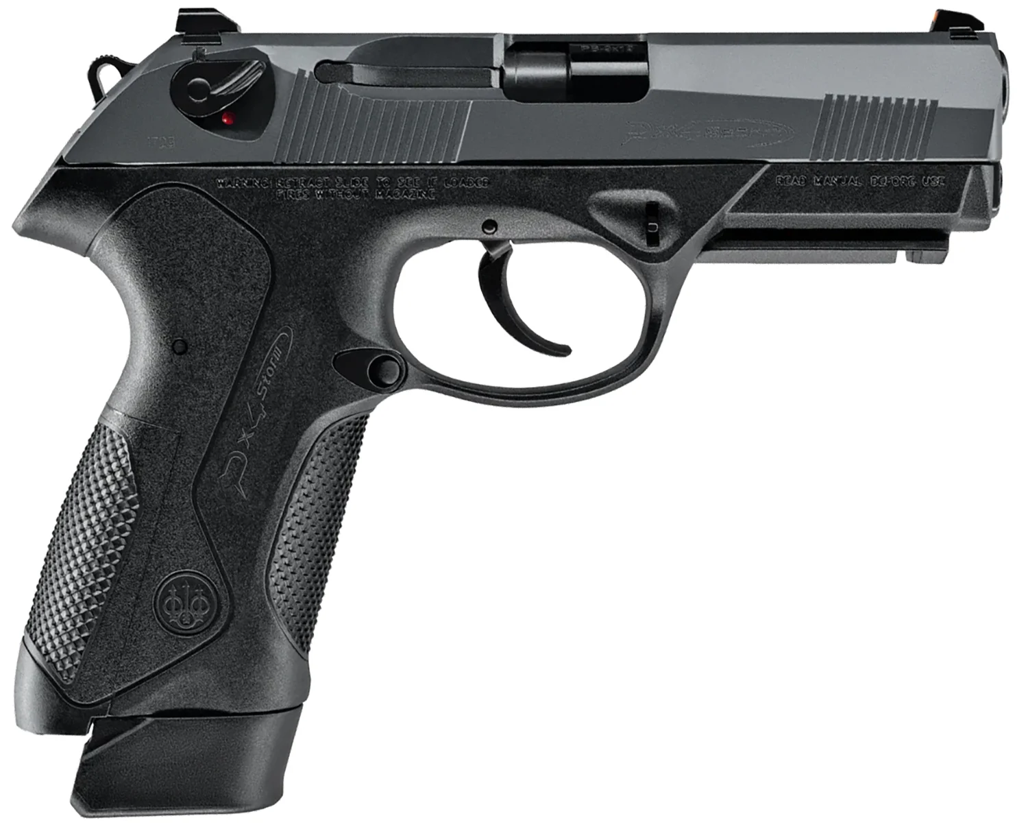 Beretta USA JXF9G17SD PX4 Storm G-SD Full Size Frame 9mm Luger 20+1/17+1 4" Black Inox Heavy Contour Rotating Barrel, Black Bruniton Serrated Steel Slide, Black Polymer Frame w/Picatinny Rail