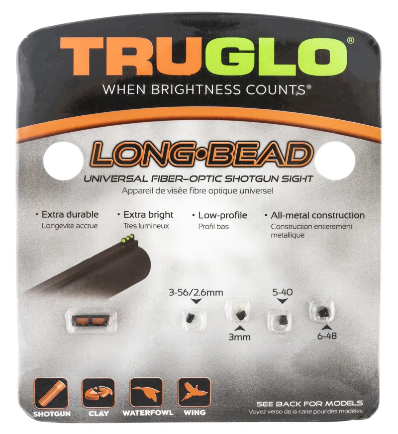 Truglo TG947UR Long Bead Metal Universal Shotgun Red Fiber Optic Black