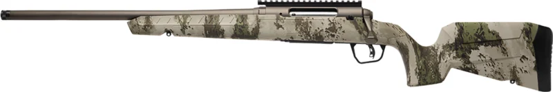 Savage Arms 32313 Axis 2 Pro Compact 350 Legend 4+1 18" Gun Metal Bronze Cerakote Heavy Threaded Barrel & Picatinny Rail Carbon Steel Receiver, Fixed Woodland Camo Synthetic Stock, Left Hand