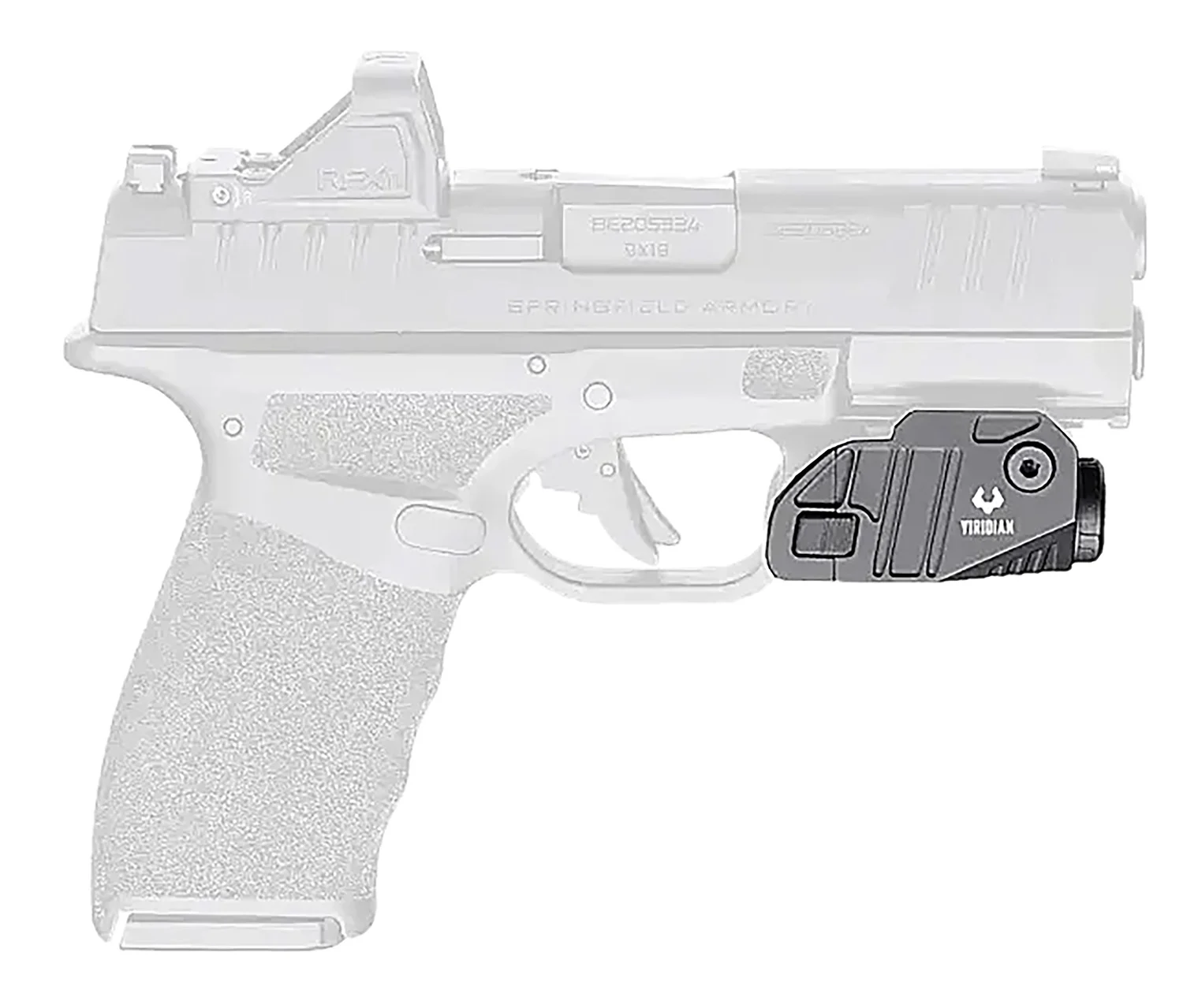 Viridian 9300048 CTL Custom for Springfield Hellcat Pro Black Anodized 525 Lumens White LED