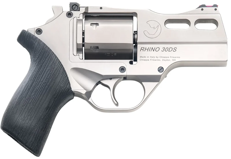 Chiappa Firearms CF340341 Rhino 30DS *CA Compliant Small 10mm Auto 6 Shot 3" Black Anodized Picatinny Rail/Vent Rib Barrel, Black Cylinder Black Anodized Aluminum Frame w/Picatinny Rail, Walnut Grip