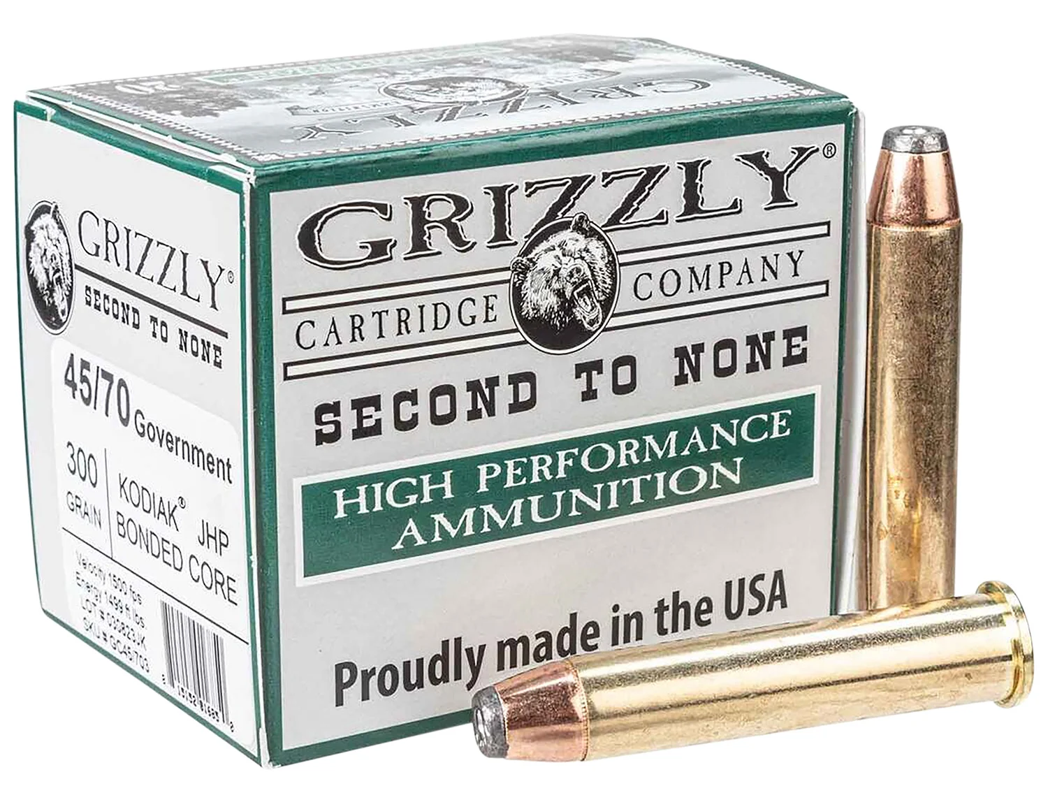 Grizzly Ammo GC45/703 45-70Gov 300gr Jacketed Hollow Point 20 Per Box/10 Case