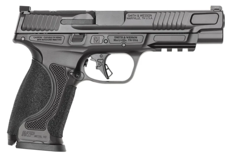 Smith & Wesson 14811 M&P9 M2.0 Metal Full Size Frame 9mm Luger 15+1 5" Black Armornite Stainless Steel Barrel & Optic Ready/Serrated Slide, Black Armornite Stainless Steel Frame w/Picatinny Rail, Inte