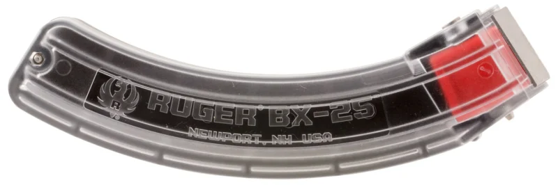 Ruger 90591 BX-25 25rd Magazine Fits Ruger 10/22/SR/77/Charger 22LR BX-25 Clear