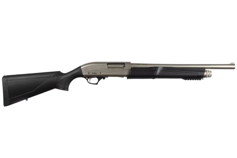 TriStar Cobra III Marine 12ga 18.5-inch pump shotgun silver receiver with black synthetic stock