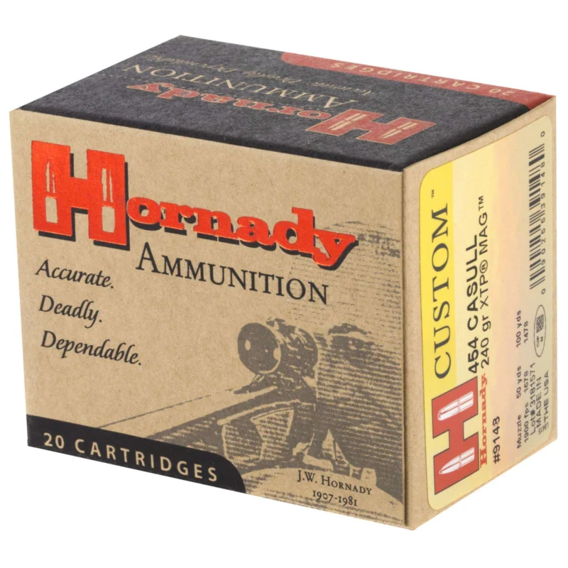 HORNADY XTP CUSTOM 454 CASULL 240G HP XTP 20RD BX 200RD CASE - Image 2