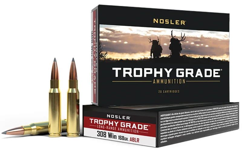 Nosler 60101 Trophy Grade Long-Range 308Win 168gr Nosler Spitzer AccuBond Long Range 20 Per Box/10 Case