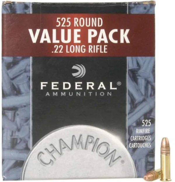 FEDERAL 22 LR HV 36GR COPPER PLATED HP "CHAMPION" 525 RD/BX 10 BX/CS