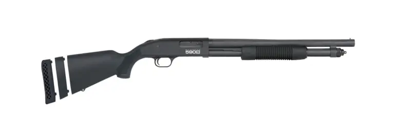 Mossberg 590S Super Bantam 12GA compact 18.5in pump shotgun side view