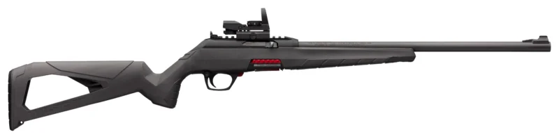 Winchester Wildcat .22 LR 18-inch rifle with reflex sight and gray synthetic stock
