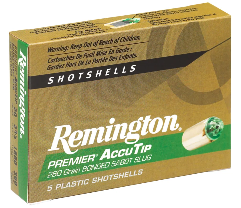 Remington Ammunition 20496 Premier AccuTip 20 Gauge 2.75" Sabot Slug Shot 5 Per Box/ 20 Cs