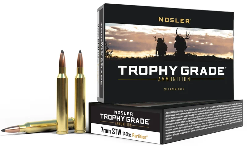 Nosler 60046 Trophy Grade 7mmSTW 140gr Nosler Spitzer Partition 20 Per Box/10 Case