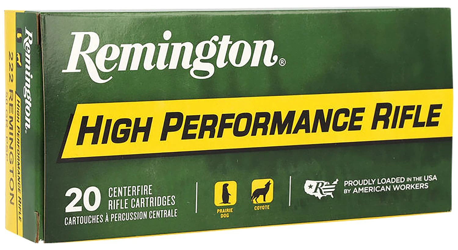 Remington Ammunition 21303 High Performance Rifle 222Rem 50gr Pointed Soft Point 20 Per Box/10 Case