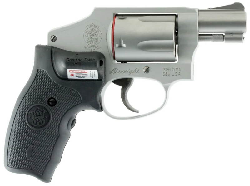 Smith & Wesson 150972 Model 642 w/Laser *CA Compliant J-Frame 38 Special +P 5 Shot 1.88" Stainless Steel Barrel, Stainless Cylinder, Stainless Aluminum Frame, Crimson Trace Lasergrip, Concealed Hammer