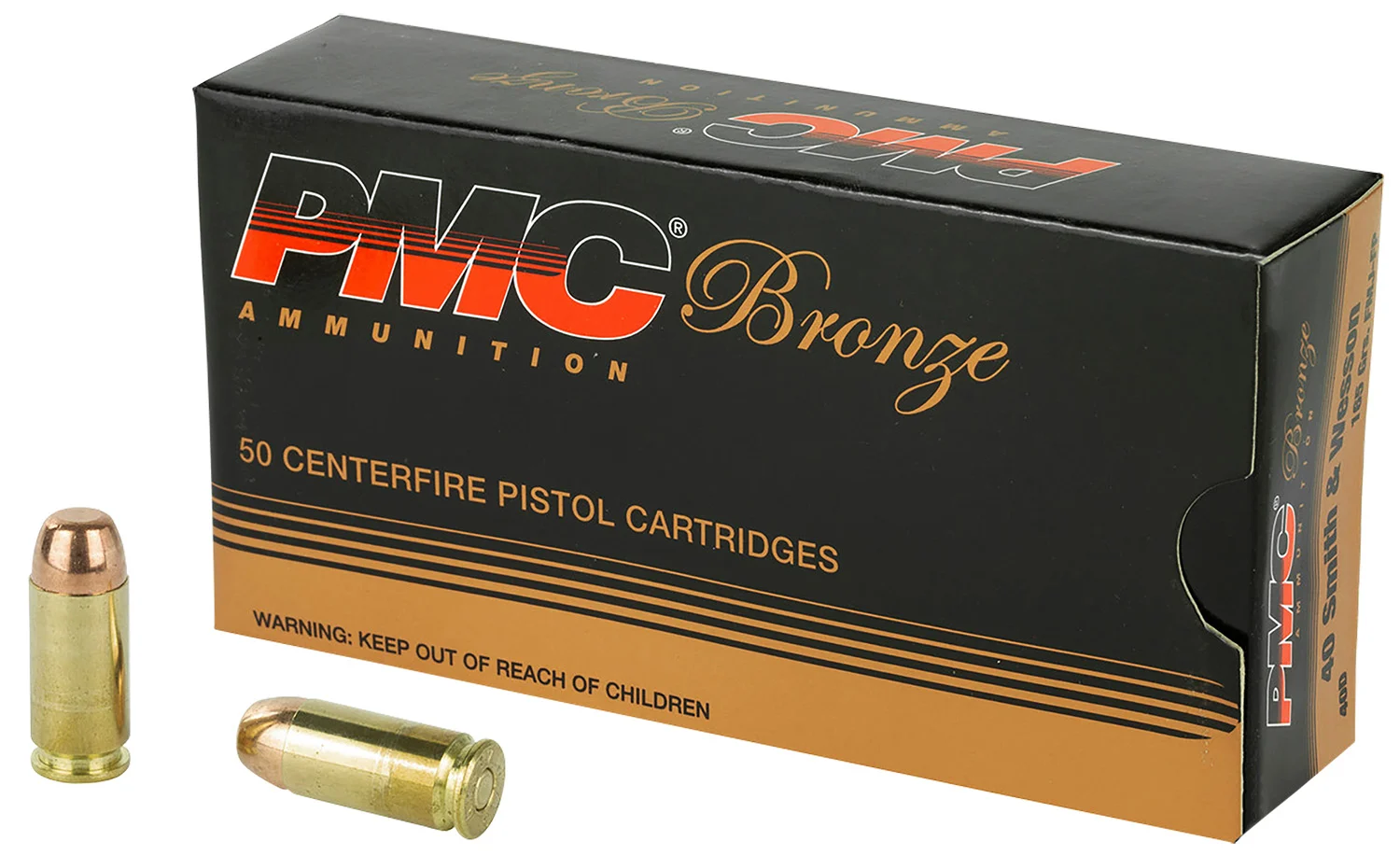 PMC 40D Bronze 40S&W 165gr Full Metal Jacket 50 Per Box/20 Case