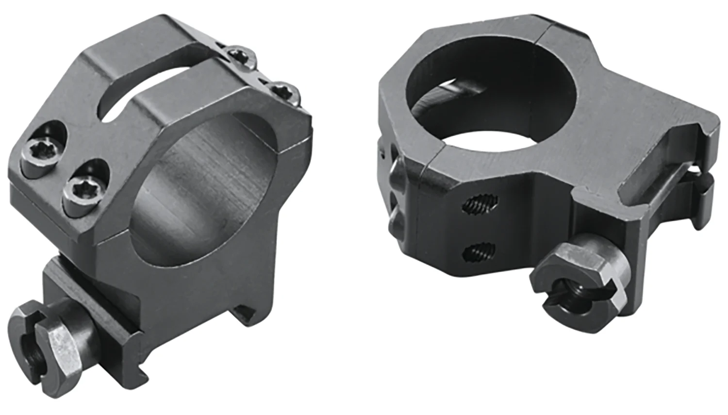 Weaver Mounts 48362 Four-Hole Skeleton Rings Matte Black 1" Extra High