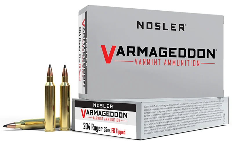 Nosler 65115 Varmageddon 204Ruger 32gr Flat Base Tipped 20 Per Box/20 Case
