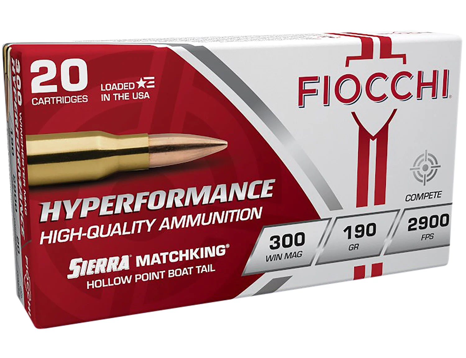 Fiocchi 300WMMKE Hyperformance Compete 300Win Mag 190gr Sierra MatchKing BTHP 20 Per Box/10 Case