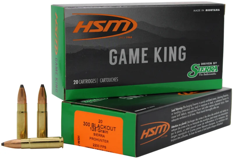 HSM 300BLK3N Game King 300 Blackout 125 gr Pro Hunter 20 Per Box/ 25 Case