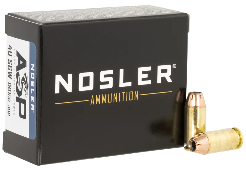 Nosler 51279 Assured Stopping Power Handgun 40S&W 180gr Jacketed Hollow Point 20 Per Box/20 Case