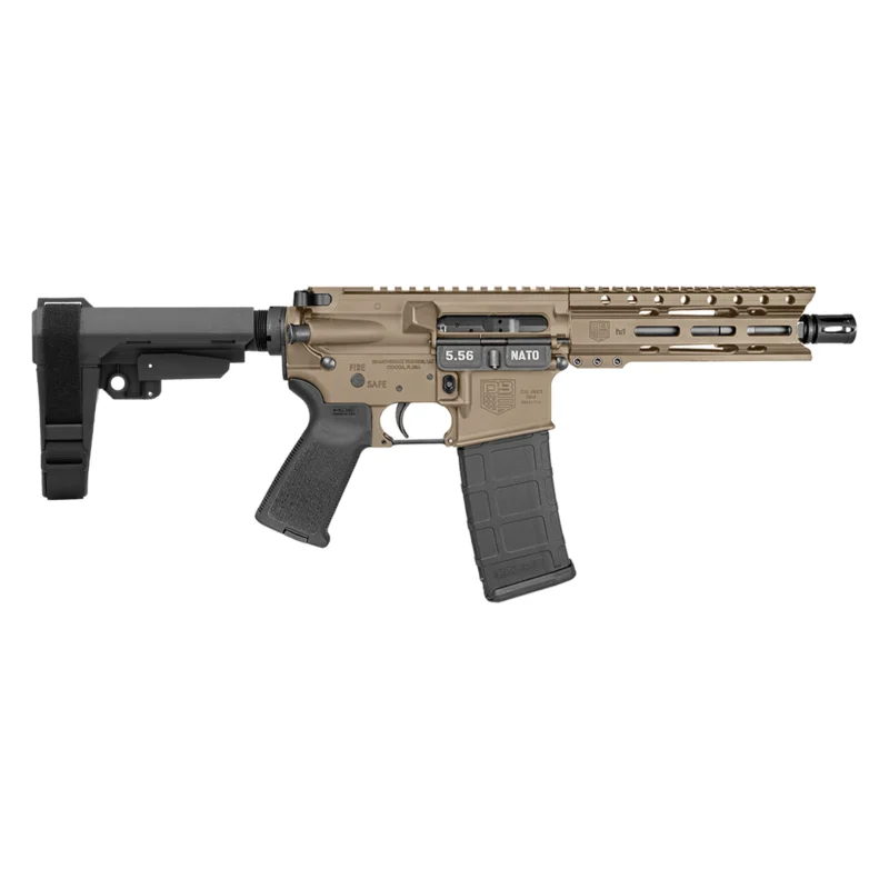 Diamondback DB15 Carbon 5.56 NATO pistol Flat Dark Earth 7-inch threaded barrel SBA3 brace