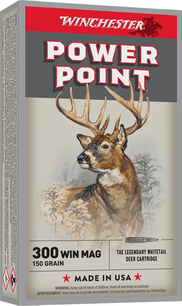 WINCHESTER POWER POINT 300WIN MG 150GR 20RD BX 200RD CASE