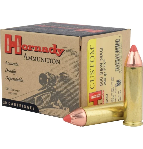 HORNADY CUSTOM 500S&W 300GR FTX 20RD BX 200RD CASE