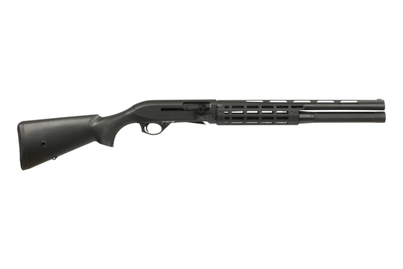 Agency Arms MAC 2 Tradesman 12 Gauge shotgun with 18.5 inch ported barrel and black synthetic stock