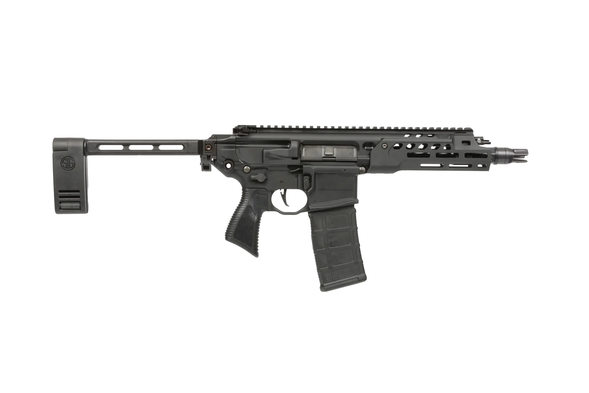 Sig Sauer MCX Rattler LT 5.56 NATO 7.75-inch barrel pistol in black with M-LOK handguard